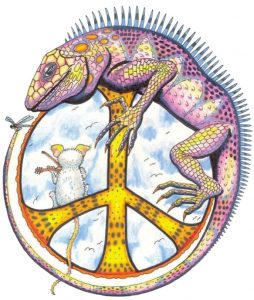 peace iguana