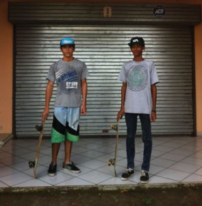 Boys with skateboards