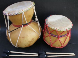 home made gourd drums