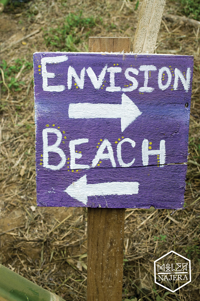 Envision/Beach sign