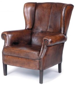 Lether wingback library chair