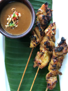 Chicken grilled on skewers