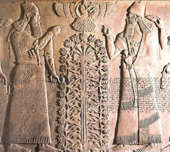 Ancient tablet depicting hemp